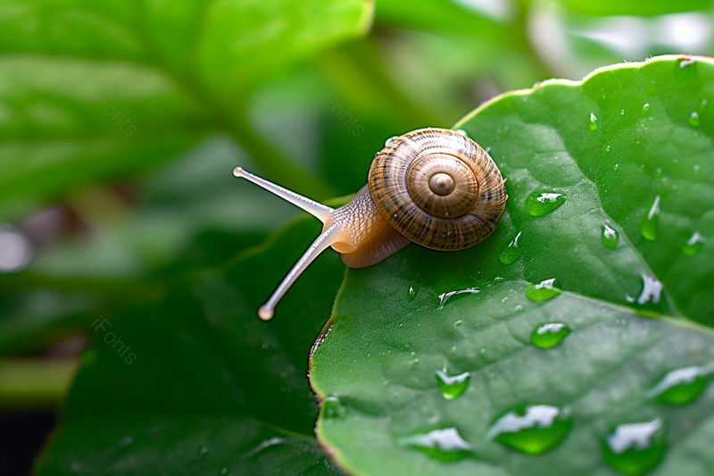 雨后的蜗牛在缓慢的爬行前进背景图,高清,摄影图,摄影图片,图片大全,摄影图免费下载